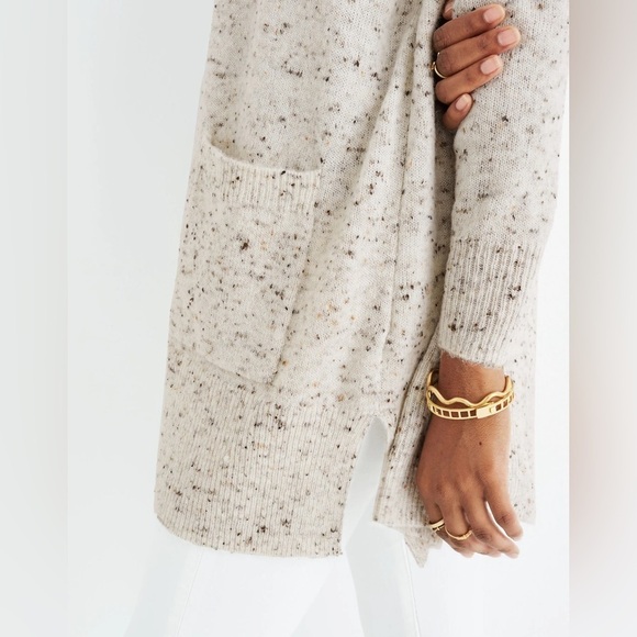 MADEWELL Donegal Kent Cardigan Sweater In Donegal Snow - Picture 3 of 5